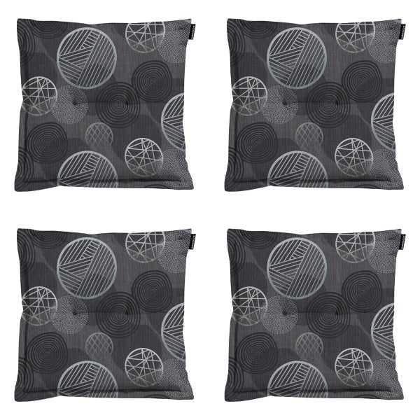 Sitzkissen Circle grau - Ca. 50x50 cm - 4er-Set