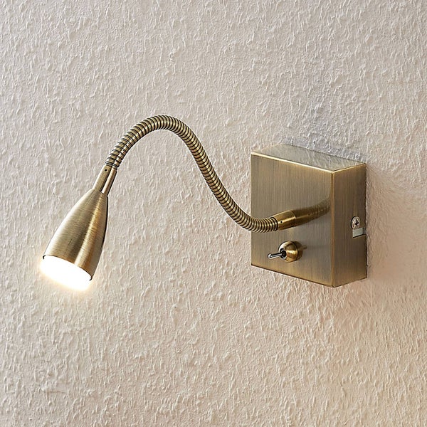 Lindby LED Wandleuchte, Wandlampe Innen Jolka (Modern) in Bronze aus Metall (1 flammig ) - Wandstrahler Wandbeleuchtung Schlafzimmer / Wohnzimmer Schlafzimmerleuchte