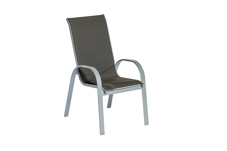 Amalfi di Lusso Gartensessel, stapelbar, gepolstert, 2er Set, silber/anthrazit