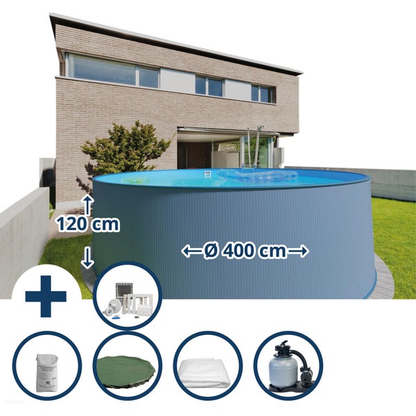 Aufstellpool mit Zubehör, Durchmesser 400 cm, Höhe 120 cm