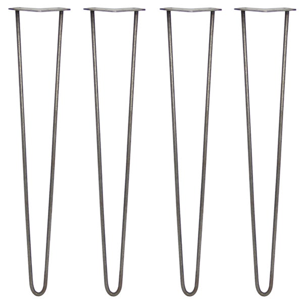 4 x 71cm Hairpin Tischbeine 2 Streben - 10mm - Rohstahl