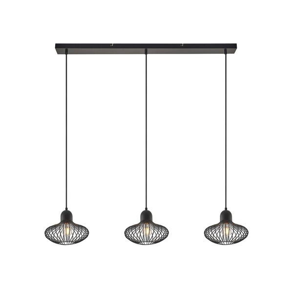 Lindby Pendelleuchte Justinos in Schwarz aus Metall (3 flammig, E27) - Deckenlampe Esstischlampe Hängelampe Hängeleuchte Wohnzimmerleuchte