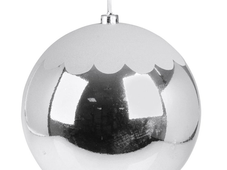 LAALU Silbernes Ornament mit Schnee 25 cm