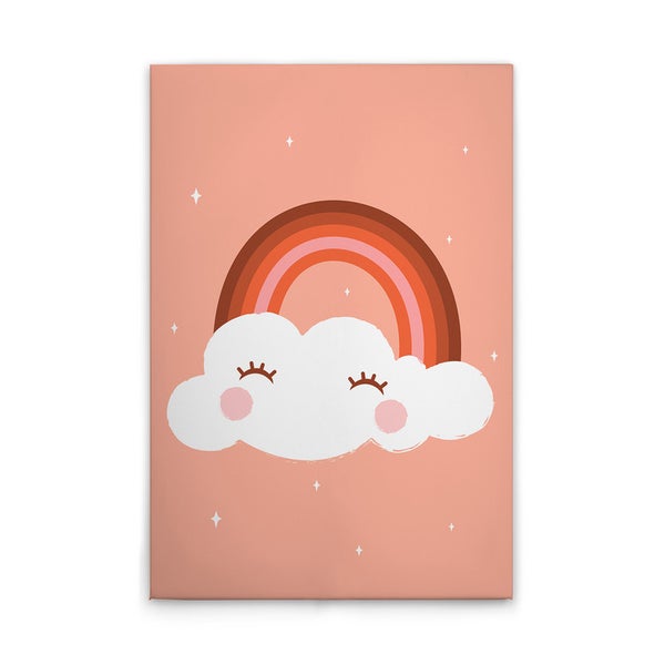 Dekorative Leinwand mit Wolke und Regenbogen Motiv