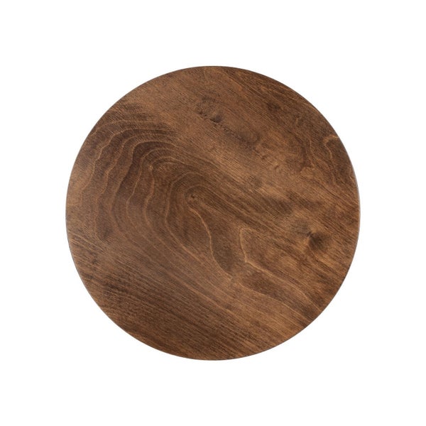 Runde Holzplatte aus Massivholz mit sichtbarer Maserung