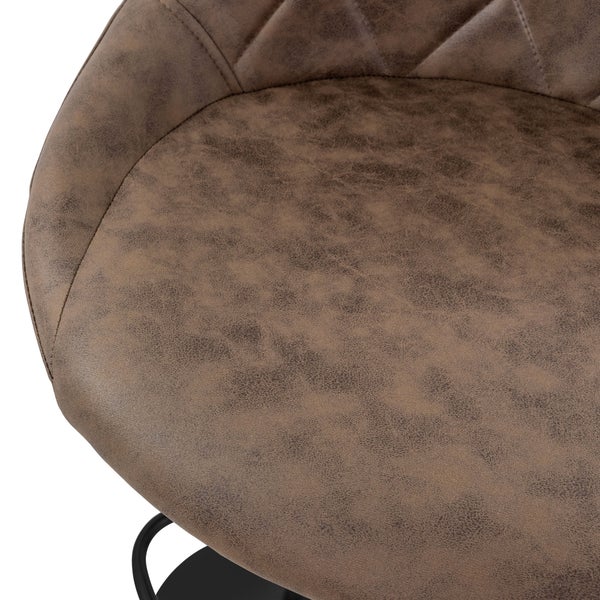 ML-Design Barhocker 4er Set, Bezug aus Kunstleder, Braun, Gepolsterter Barstuhl mit Rückenlehne und Fußstütze, Tresenhocker höhenverstellbar, 360° drehbar, Bistrohocker Hocker Drehstuhl Barstühle