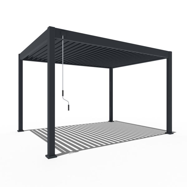 Weide Deluxe Pergola 3 x 4 M - Freistehend, Voll-Aluminium, Lamellendach, Anthrazit