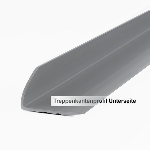 FLOORDIREKT Stufenkantenprofil Michigan - Treppenkantenprofil - Grau - 4,5 x 4,2 x 120 cm
