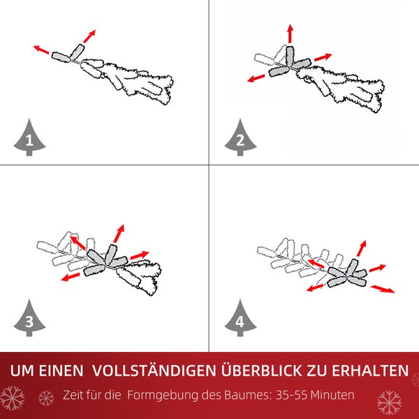 HOMCOM Weihnachtsbaum, Ø105 x H180 cm, PVC, Weiß