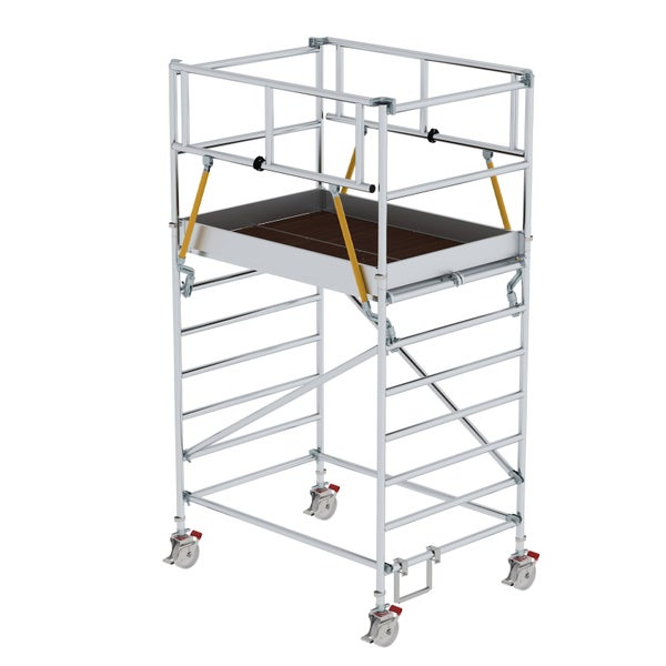 Fahrgerüst mit Arbeitsbühne und Sicherheitsgeländer