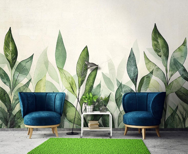 Fototapete Blätter Grün Natur Vlies Tapete Wohnzimmer 350x250 cm