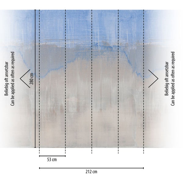 Tapete mit den Maßen 212 cm x 280 cm, Breite einer Bahn 53 cm