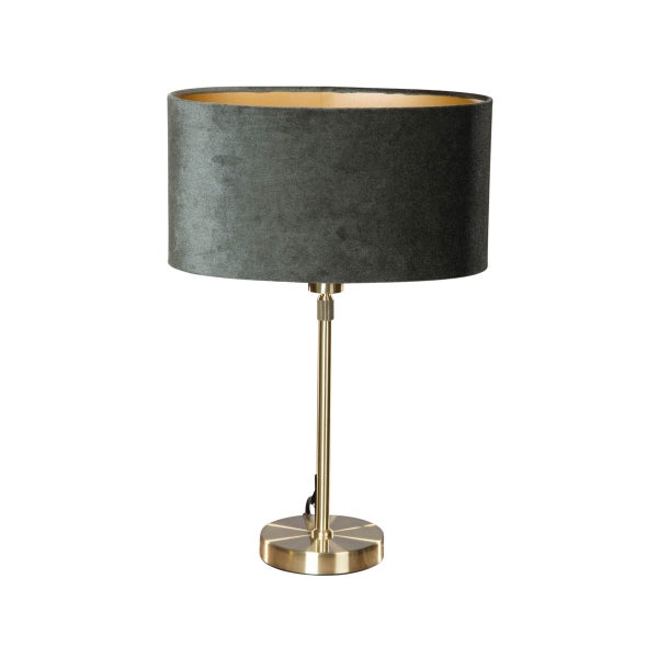 Tischleuchte mit Stoffschirm und Metallfuß