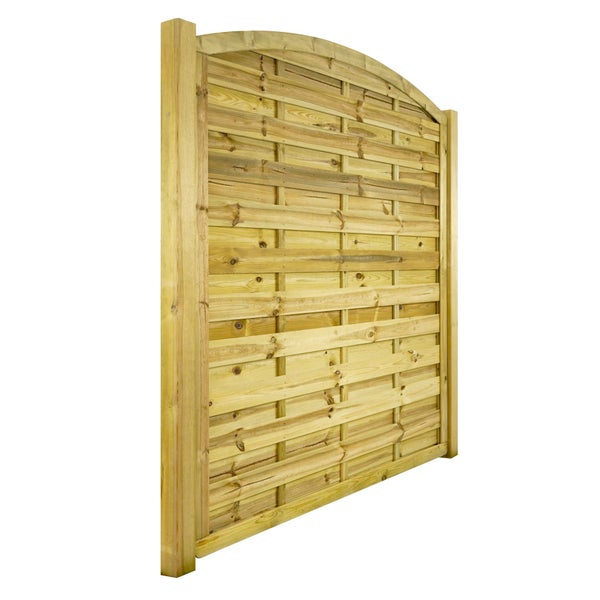 Sichtschutzzaun aus Holz mit gerundeter Oberseite