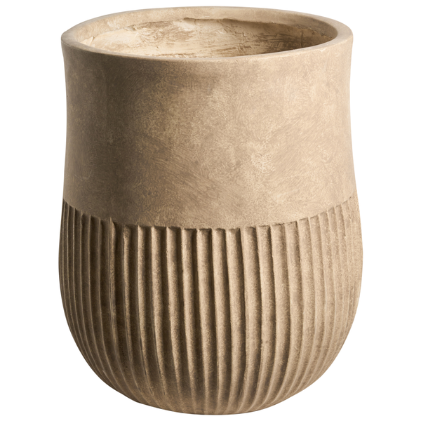 Pflanzgefäß aus Keramik mit gerillter Oberfläche