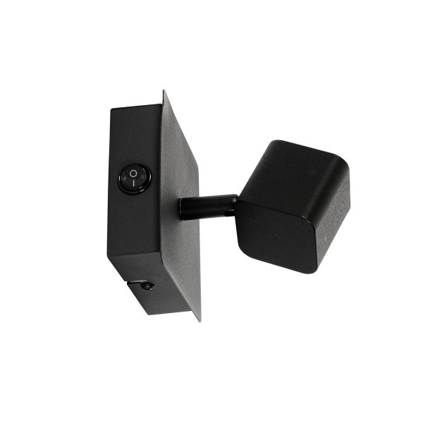 Schwarze Wandleuchte mit Schalter