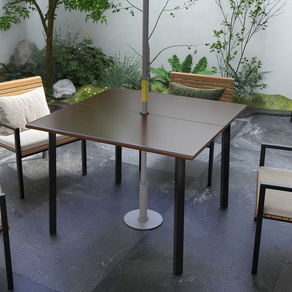 Outsunny Beistelltisch, 100L x 100B x 72H cm, Stahl, braun