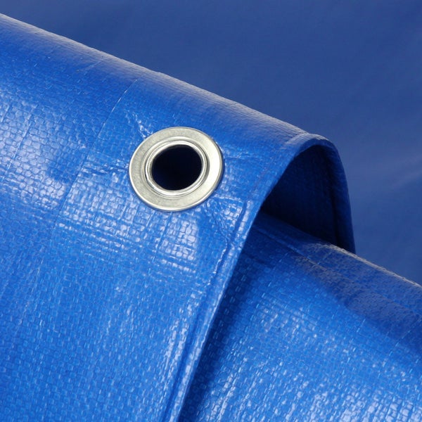 ECD Germany Abdeckplane Gewebeplane mit Ösen 1,5x12m 18m² 260g/m² Blau aus Polyethylen Schimmelresistent Wasserdicht Reißfest Schutzplane Bootsplane Gartenplane Holzplane Plane Gartenmöbel Pool Auto