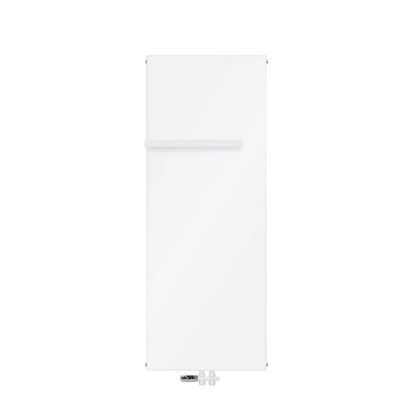 ML-Design Badheizkörper 1600x604mm Weiß Flach + Bodenanschlussgarnitur Durchgangsform Multiblock Thermostat + 1x Handtuchhalter Paneelheizkörper Mittelanschluss Vertikal Planheizkörper Flachheizkörper
