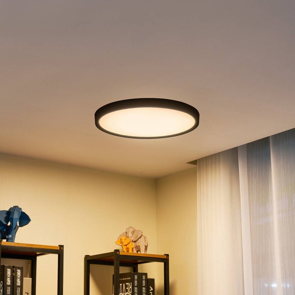 Lindby LED Smart Home Deckenlampe Pravin dimmbar (Modern) in Schwarz (1 flammig, ) - Deckenleuchte Lampe Wohnzimmerleuchte