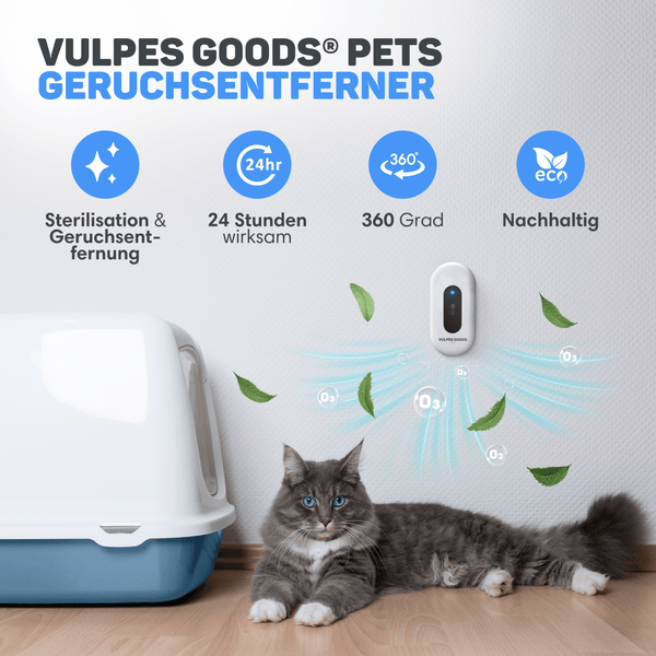 Vulpes Goods Katze Geruchsentferner - Katzenstreu-Geruchsentferner - Air Eliminator - Aktiver Sauerstoff - Ozon & Ionen