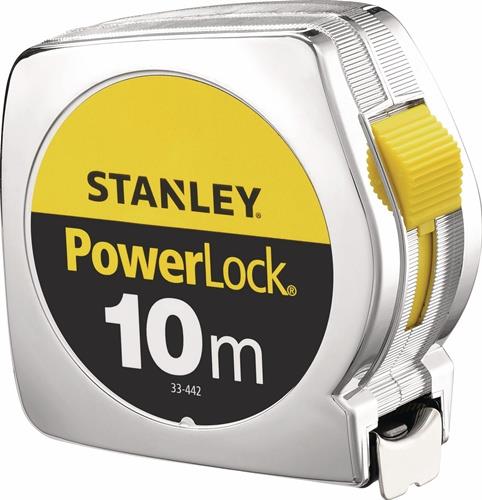 STANLEY Taschenrollbandmaß PowerLock L.10m B.25mm mm/cm EG II Ku.Automatic SB - 0-33-442