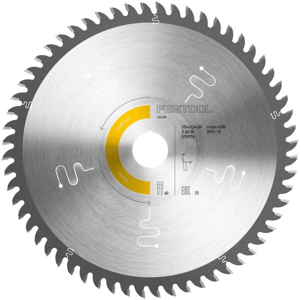 Festool Sägeblatt für feine Schnitte in Holz, Durchmesser 254 Millimeter