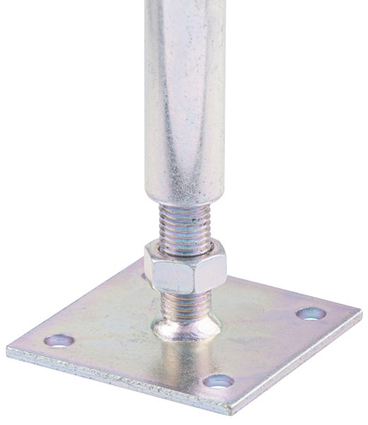 Verstellbarer Metallpfostenträger mit quadratischer Bodenplatte und Gewindestange