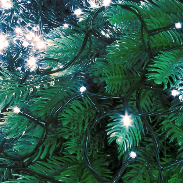 ECD Germany LED Lichterkette für Weihnachten mit 720 LEDs, 54m, Kaltweiß, für den Innen- und Außenbereich IP44, Weihnachtsbeleuchtung Weihnachtslichterkette für Weihnachtsbaum, Kette auf Grünem Kabel