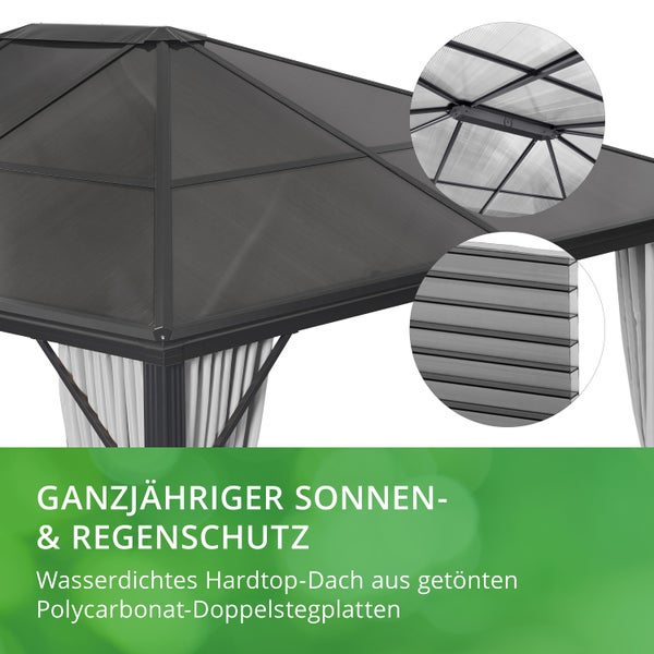 Profi-Pavillon 365 x 300 x 270 cm, mit Seitenteilen, anthrazit, lichtgrau