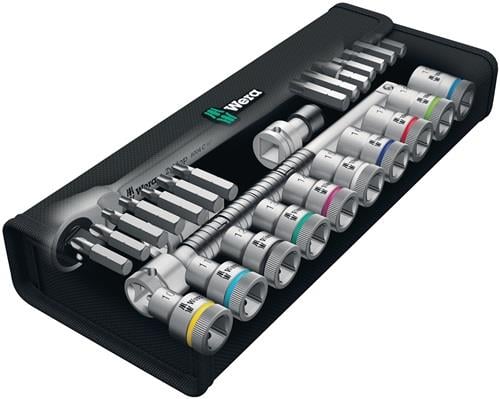 Wera Logo Werkzeugsatz mit Nüssen, Bits und Ratsche in Textiltasche