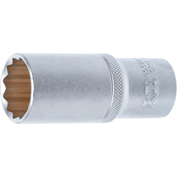 BGS Steckschlüssel-Einsatz Zwölfkant tief Antrieb Innenvierkant 12,5 mm (1/2) SW 24 mm - 10688
