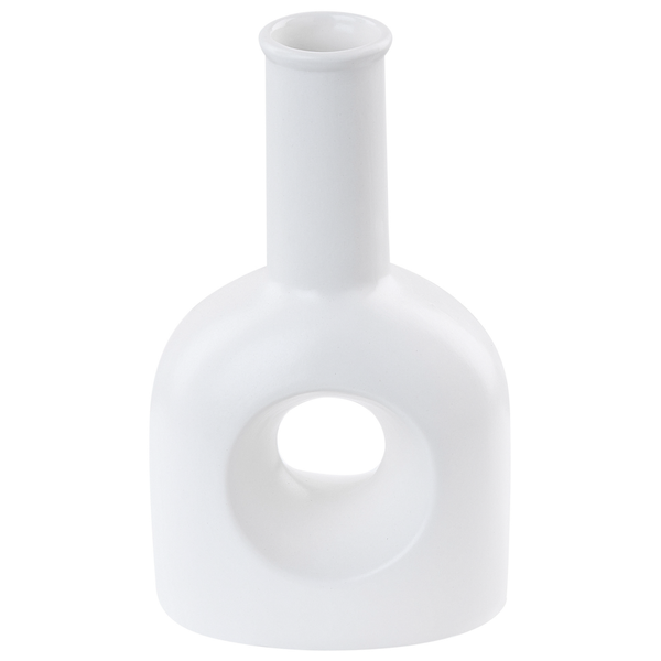 Blumenvase THEBES Keramik 22 cm Weiß
