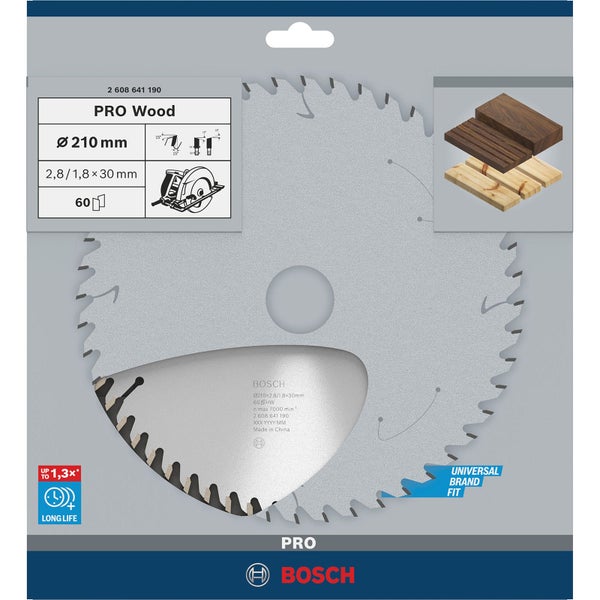 Bosch PRO Wood Kreissägeblatt 210 x 2,8 x 30 mm - 2608641190