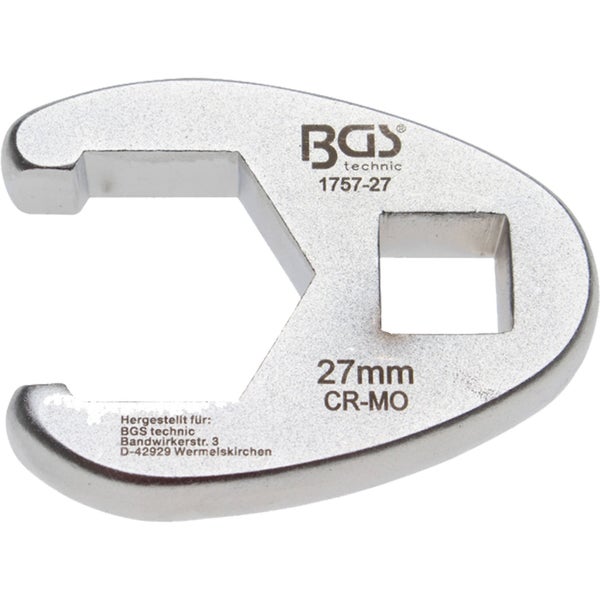 BGS Hahnenfußschlüssel Antrieb Innenvierkant 12,5 mm (1/2) SW 27 mm - 1757-27
