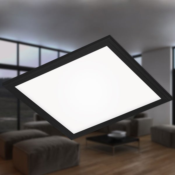 BRILONER Simple LED Panel, Neutralweißes Licht, schwarz, 29,5 x 29,5 x 5,5 cm
