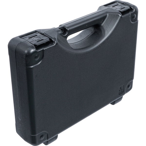 Schwarzer Werkzeugkoffer aus Kunststoff mit Tragegriff