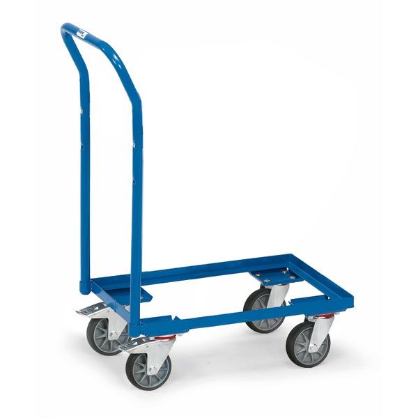 Blauer Transportroller mit vier Rädern