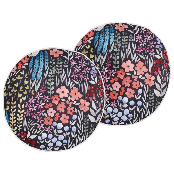 Gartenkissen 2er Set CASTELARO Blumenmuster 40 x 40 cm Bunt
