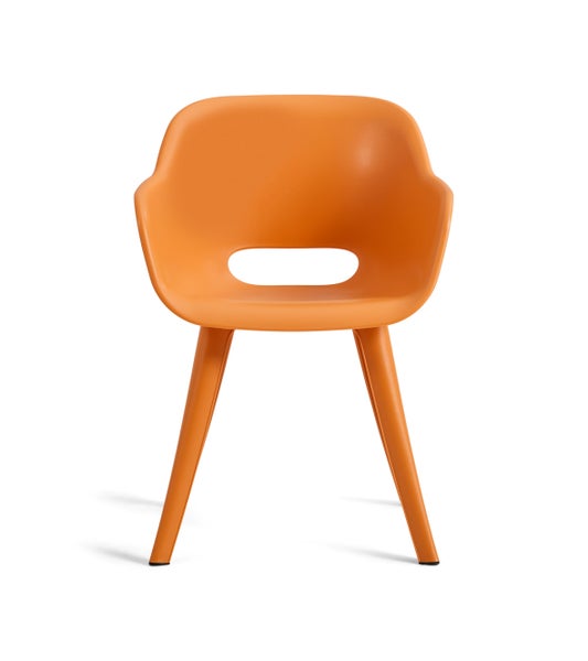 Oranger Stuhl mit Armlehne