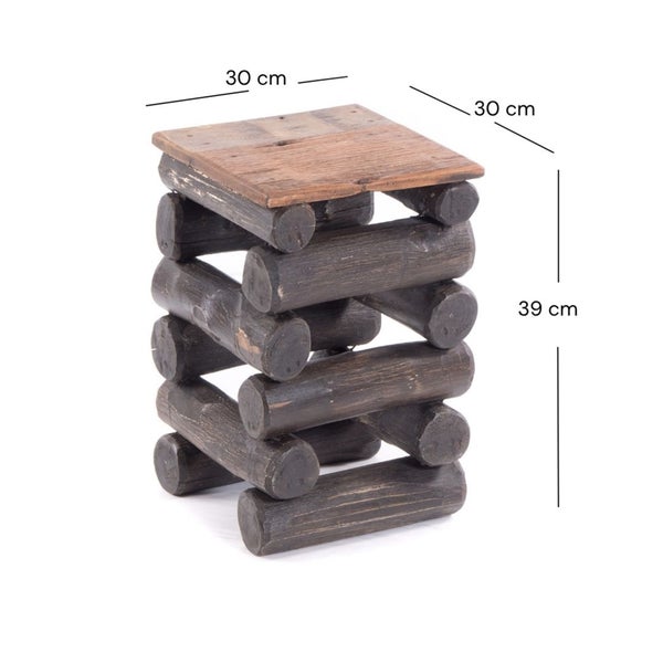 Hocker aus Holz, 39 cm hoch