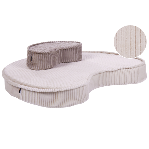 Bodenkissen mit Liegeelement aus Cord