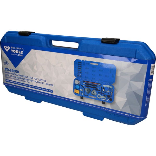 Brilliant Tools Motor Einstellwerkzeug für Fiat, 32-teilig im blauen Werkzeugkoffer