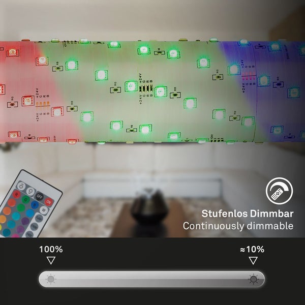 LED Stripe 30m RGB Leiste Lichtband Fernbedienung Selbstklebend Kürzbar Deko