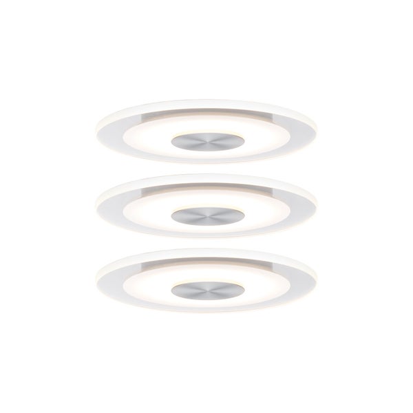 Premium LED Einbauleuchte Whirl Basisset rund 120mm 3x4,9W 3x180lm 230V dimmbar 3000K Alu gedreht, Satin