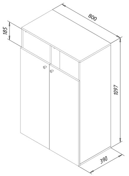 Wäscheschrank Wäschetruhe Wäschebox Dreso XL 2-f