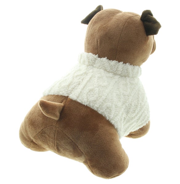 Plüschtier Hund mit Strickpullover, Rückansicht