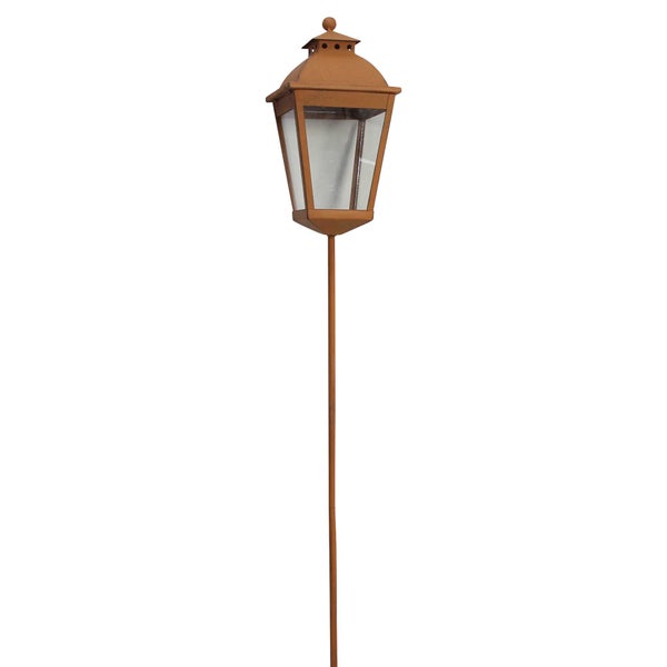 FRANK FLECHTWAREN | Gartenstecker Laterne, 15 x 15 x 106 cm, METALL, GLAS
