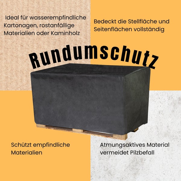 Palettenhusse für Europaletten und Gitterboxen, Abdeckplane, wasserdicht, 130 x 90 x 130cm