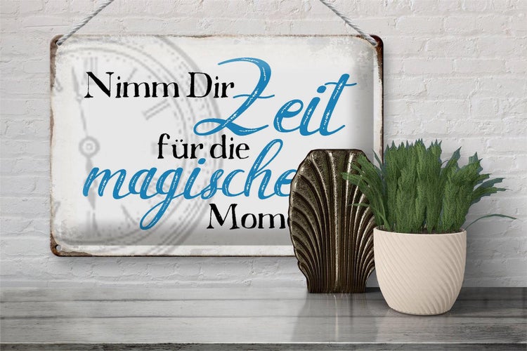 Blechschild Spruch 30x20cm nimm Zeit für magische Momente